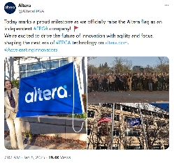 Altera升起象征独立的公司旗帜，正式从英特尔分拆(图1)