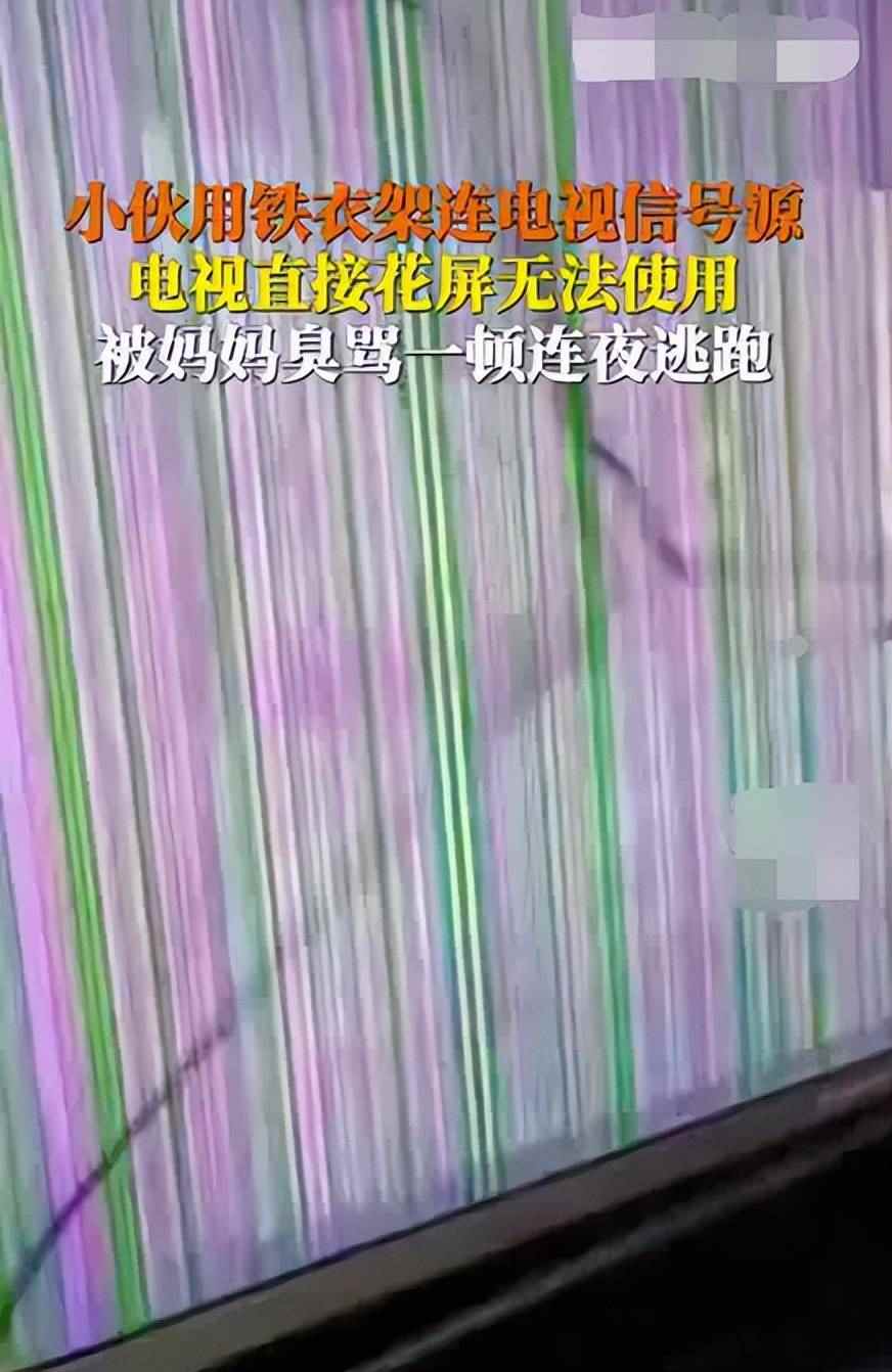 小伙用铁衣架增强电视信号致花屏，正确做法是什么？(图1)