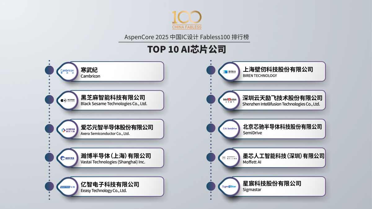 2025 China Fabless100：3+10类TOP10排行榜(图6)