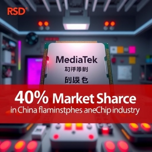 中国大陆旗舰手机芯片市场，联发科占有率已达40%(图1)