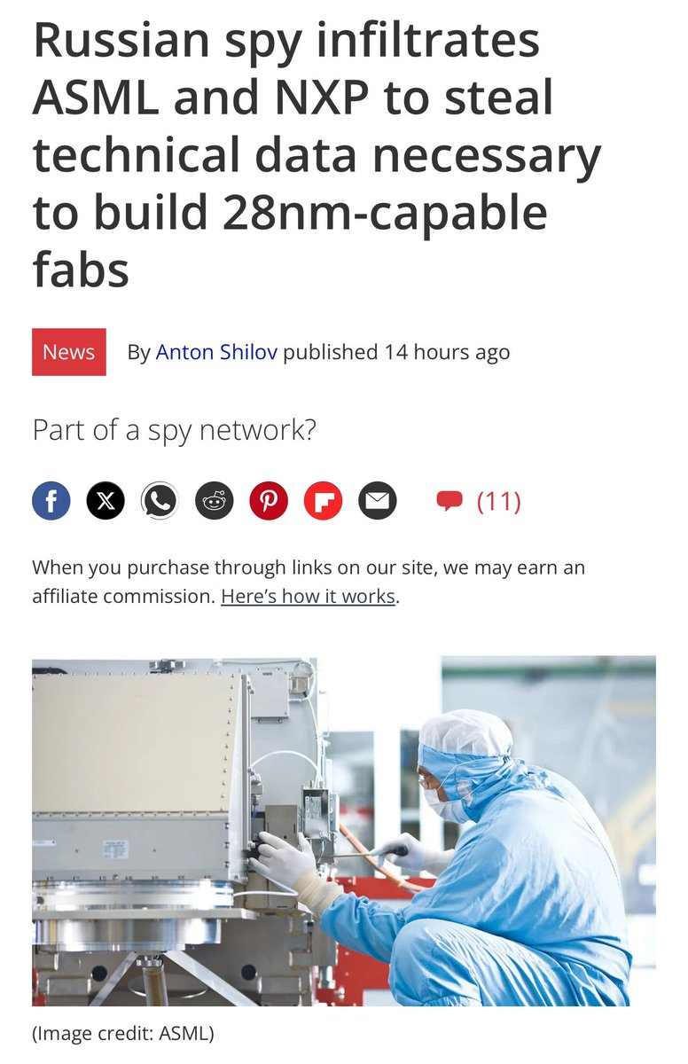 ASML 前工程师窃密案曝光：将28nm 建厂资料卖给俄罗斯(图1)